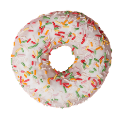 White sprinkle donut